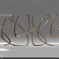 Golden Geometric Lines Decorative Ornament Set With Symmetric Design For Modern Home Decor