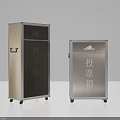 Golden And Silver Voting Boxes With Wheels For Public Facility Use 3d model
