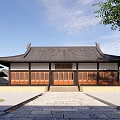 Traditional Chinese Ancient Architecture Courtyard With Classic Roof And Wooden Window Design