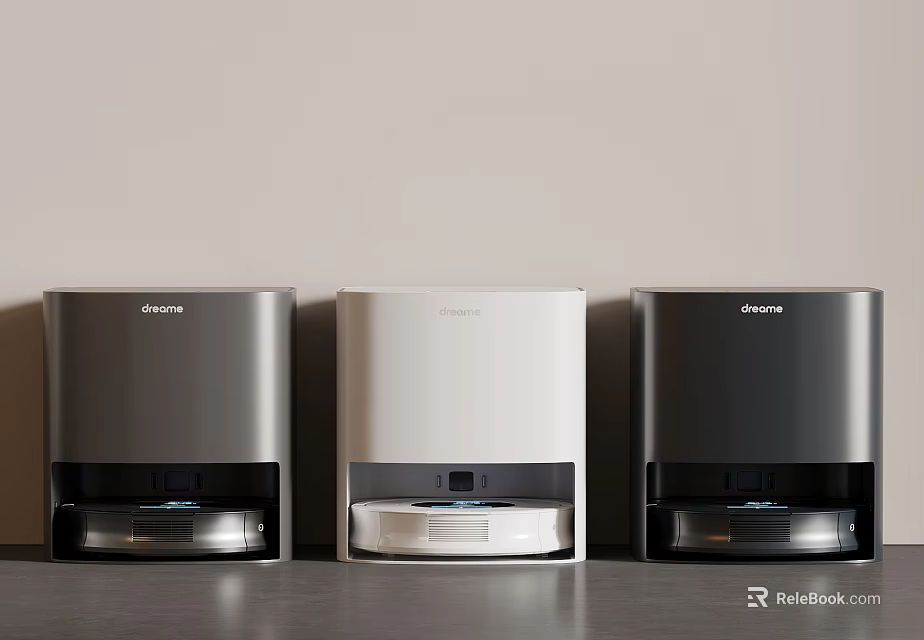 Dyson Air Purifiers in Dark Gray White and Black Modern Design 3d model 