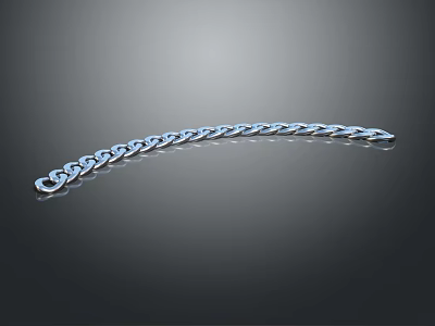 Elegant Silver Chain Jewelry With Polished Links And Shiny Modern Design 3d model