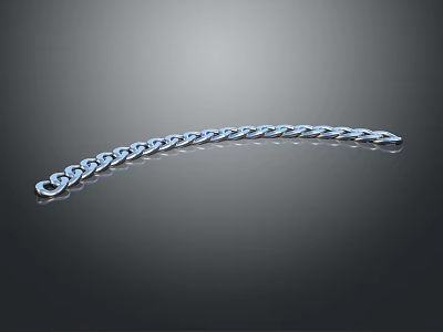 Elegant Silver Chain Jewelry With Polished Links And Shiny Modern Design 3d model