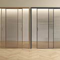 Modern Sliding Doors With Gold And Black Frames Glass Panels Interior Design 3d model
