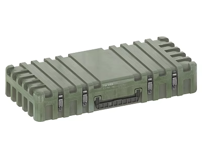 Green Hard Protective Case With Durable Latches And Grooved Exterior Design 3d model