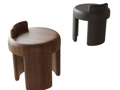 Solid wood stool model