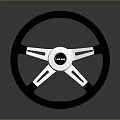 Car Steering Wheel As Automotive Part With Largo Brand Black Rim And Silver Spokes