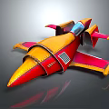 Red And Yellow Toy Airplane With Streamlined Design Transparent Cockpit And Wings