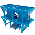 Blue Industrial Equipment With Double Hoppers Conveyor System And Metal Frame
