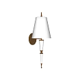 Elegant Wall Sconce With White Fabric Shade And Gold Metal Base For Contemporary Home Interior