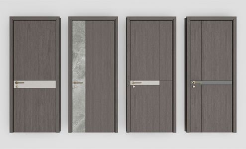 Modern swing door single door combination 3d model