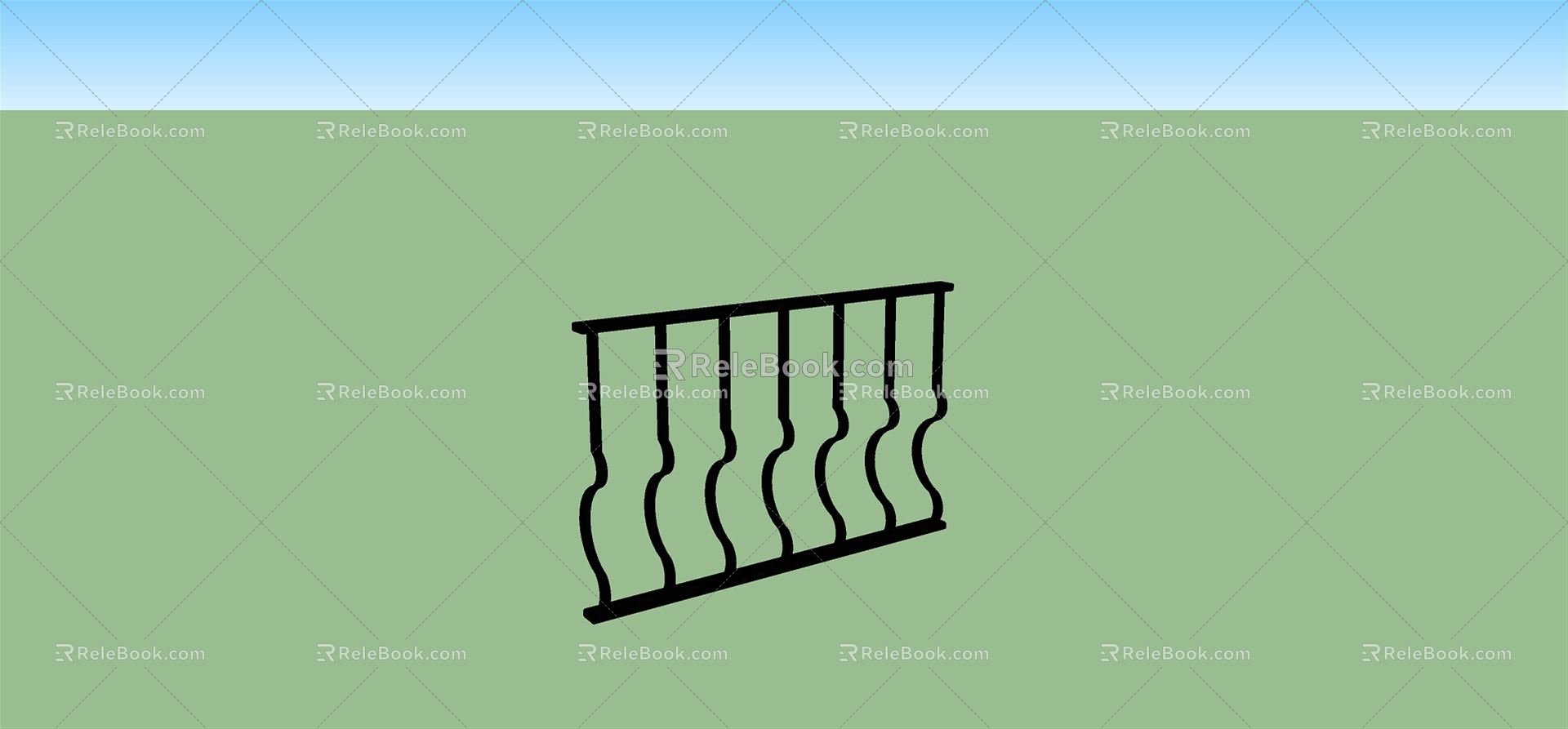 Modern Railing Iron Railing 3d model