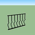 Modern Railing Iron Railing 3d model