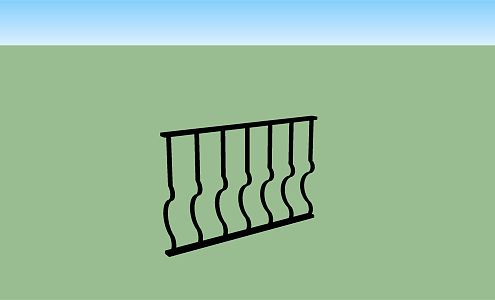 Modern Railing Iron Railing 3d model