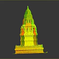 Traditional Temple Architecture With Multi Tiered Spire And Intricate Carvings On Square Platform Base