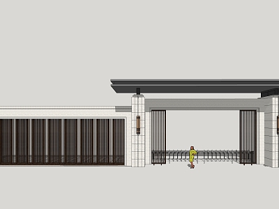 Modern Gate Residential Area Gate model