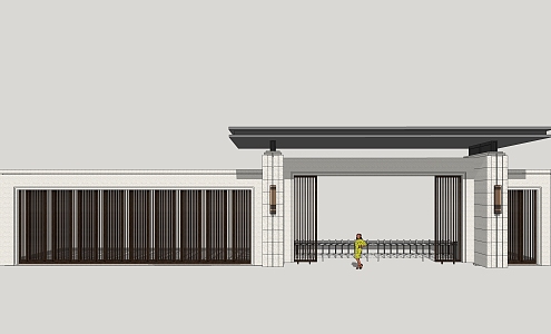 Modern Gate Residential Area Gate 3d model