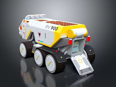 Space Exploration R1 900 Rover With Multiple Wheels For Mission Use 3d model