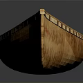 Traditional Wooden Canoe With Intricate Textured Design For River Water Travel