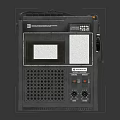 Vintage Retro Headphone Speaker Radio Cassette Player with Display Screen and Speaker Grille