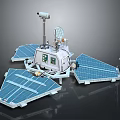 Space Exploration Lunar Lander Model With Solar Panels Antenna And Camera 3d model
