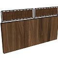 Modern Room Partition With Wooden Panels And Glass Inserts On Metal Frame