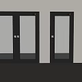 Modern Entrance Door Design With Glass Panels And Black Metal Frame