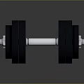 Black Adjustable Dumbbell With Weight Plates And Metal Bar For Fitness Training
