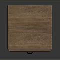 Functional Wooden Two Drawer Cabinet With Natural Grain And Black Handles
