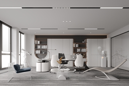 Light Luxury Style Office 3d model