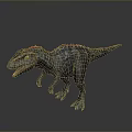 Realistic 3D Rendered Dinosaur Model With Red Spines And Colorful Skin