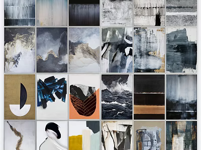 Abstract Art Paintings Collection With Various Textures And Color Patterns For Wall Decor 3d model