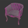 Gray Upholstered Accent Chair With Button Tufted Back And Carved Wooden Legs