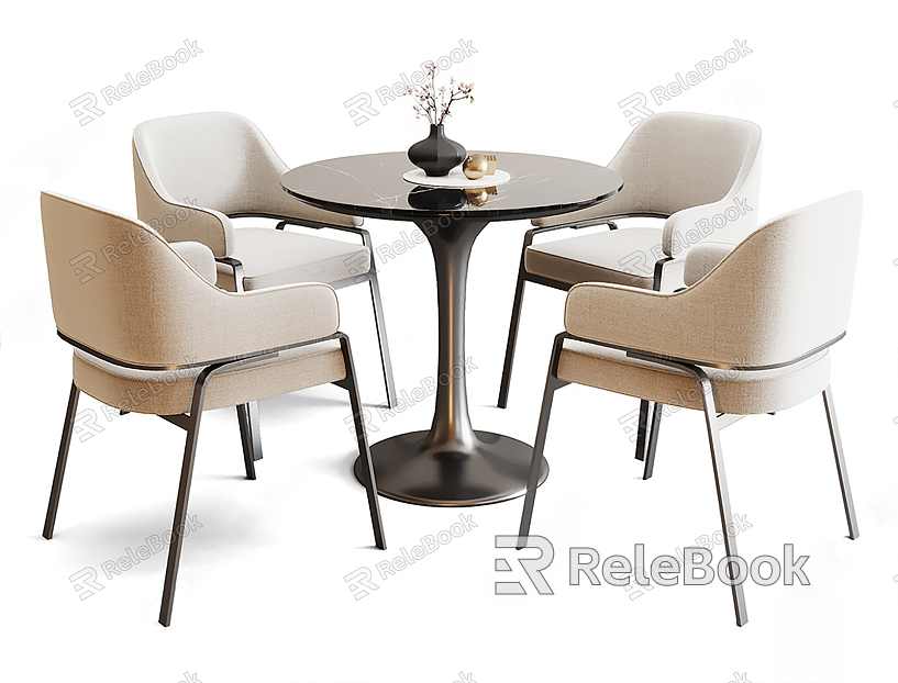 Modern leisure table and chair combination model