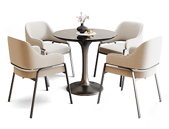 Modern leisure table and chair combination 3d model