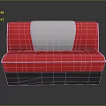 Stylish Red Modern Sofa Design With White Backrest And Black Base