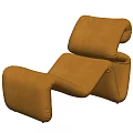 Brown Velvet Lounge Chair With Modern Curved Design And Comfortable Structure