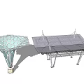 Detailed 3D Model of Geometric Mesh Structure and Spiked Panel Design