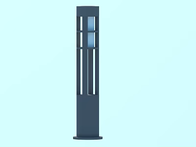 Modern Outdoor Light with Column Structure and Hollow Pattern in Dark Color 3d model