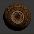 Hand Carved Terracotta Vase With Geometric Patterns And Traditional Sculpture Design