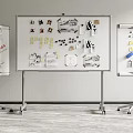 Modern Whiteboard Office Whiteboard Notes 3d model