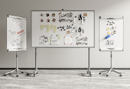 Modern Whiteboard Office Whiteboard Notes 3d model