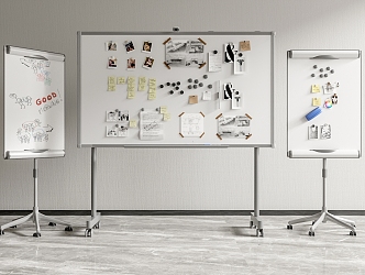 Modern Whiteboard Office Whiteboard Notes 3d model