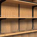Wooden Display Shelving for Imported Food Storage with Multiple Layers and Drawers in Retail Store