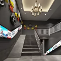 Modern Motorcycle Store Showcasing Various Colored Bikes In Spacious Showroom Interior 3d model