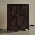 Dark Wood Wardrobe Interior With Multiple Doors And Drawers Modern Design
