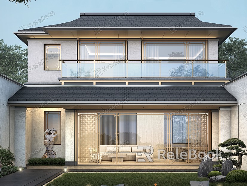 New Chinese Style Single-family Villa Hop Peak Song Style Single-family Villa model