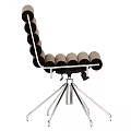 Modern Brown Office Chair With Padded Design And Metal Five Wheel Base