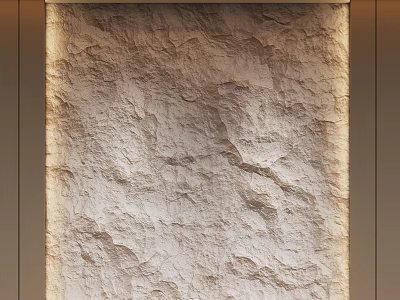 Natural Rough Stone Texture Background Wall With Sleek Frame Under Warm Illumination 3d model