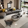 Modern sofa coffee table combination 3d model