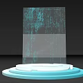 Projection Monitoring System With Transparent Panel And Blue Data Patterns On Platform